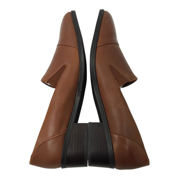 Bella Vita Ohara Burnished Leather Loafer Women 12M Camel Slip On Block Heel NEW - Picture 5 of 16